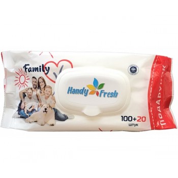 Салфетки влажные Handy Fresh Family с клапаном 120 шт.