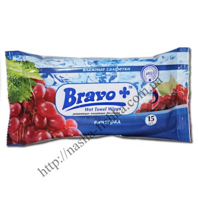 Салфетки влажные BRAVO+ виноград
