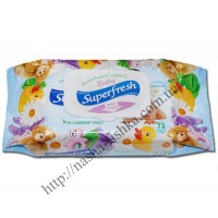 Салфетки влажные Superfresh 72 шт. с клапаном детские