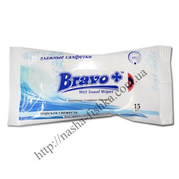 Салфетки влажные BRAVO+ морская свежесть