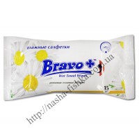 Салфетки влажные BRAVO+ ромашка