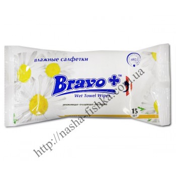 Салфетки влажные BRAVO+ ромашка
