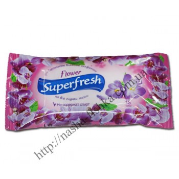 Салфетки влажные Superfresh 15 шт. цветы 